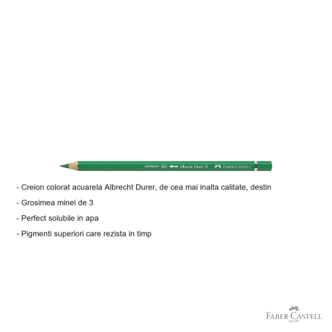 Creion colorat acuarela Faber-Castell Albrecht Durer verde smarald 163, mina 3.8mm, pentru artisti [1]