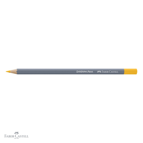 Creion colorat acuarela Faber-Castell Goldfaber 108 galben cadmiu inchis, mina 3.3mm solubila in apa [3]