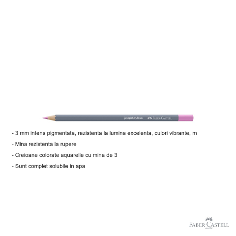 Creion colorat acuarela Faber-Castell Goldfaber 119 magenta deschis, mina 3.3mm, solubil in apa [1]