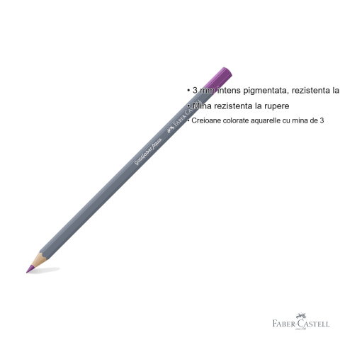 Creion colorat acuarela Faber-Castell Goldfaber 134 purpuriu, mina 3.3mm, solubil in apa [2]