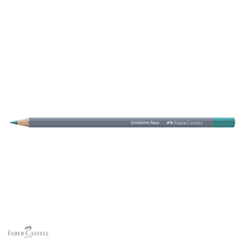 Creion colorat acuarela Faber-Castell Goldfaber 156 verde cobalt, mina 3.3mm, solubil in apa [3]