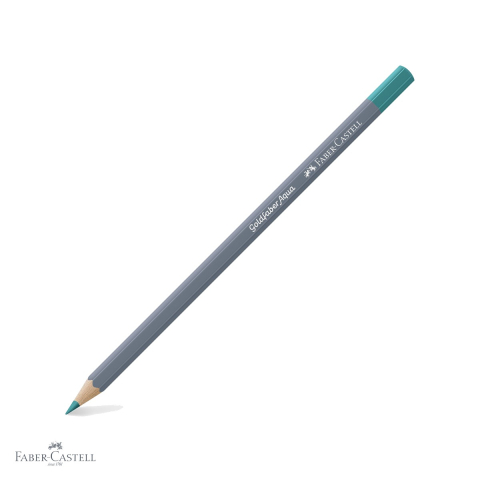 Creioane colorate - Creion colorat acuarela Faber-Castell Goldfaber 156 verde cobalt, mina 3.3mm, solubil in apa