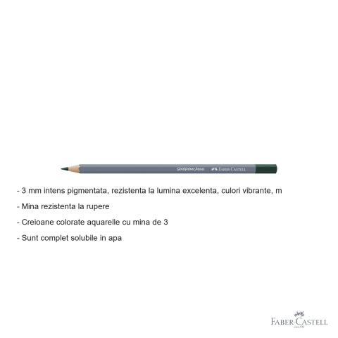 Creion colorat acuarela Faber-Castell Goldfaber 158 verde cobalt aprins, mina 3.3mm [1]