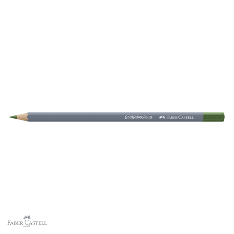 Creion colorat acuarela Faber-Castell Goldfaber 167, verde oliv, mina 3.3mm, solubil in apa [3]