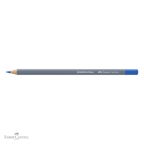 Creion colorat acuarela Faber-Castell Goldfaber, albastru cobalt 143, mina 3.3mm, solubil in apa [3]