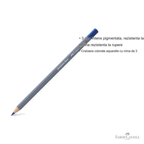 Creion colorat acuarela Faber-Castell Goldfaber albastru helio rosiatic 151, mina 3.3mm, solubil in apa [2]