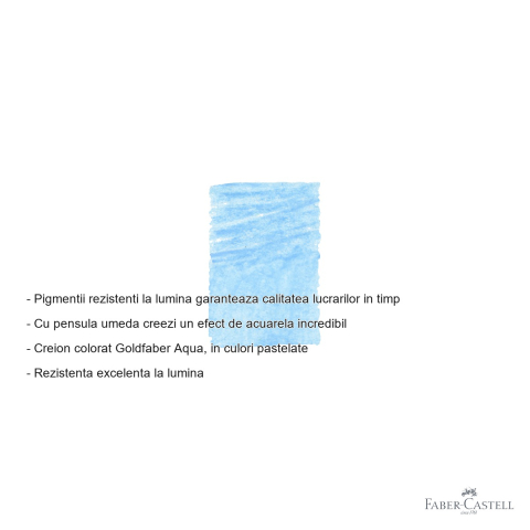 Creion colorat acuarela Faber-Castell Goldfaber albastru phtalo pastel 445, mina 3.3mm, pentru tehnici mixte [1]