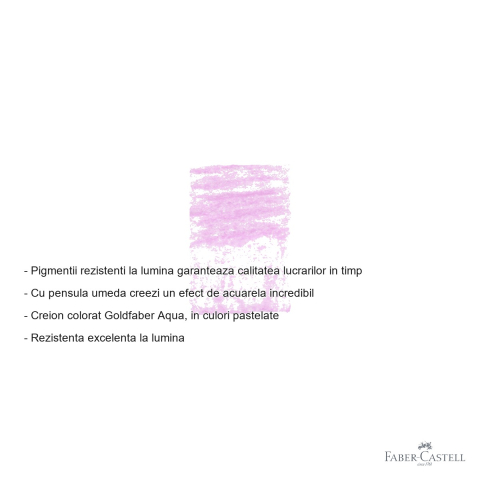 Creion colorat acuarela Faber-Castell Goldfaber Aqua magenta pastel 419, mina 3.3mm, pentru arta si ilustratie [1]