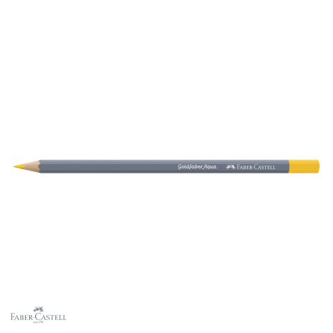 Creion colorat acuarela Faber-Castell Goldfaber galben cadmium 107, mina 3.3mm, solubil in apa [3]