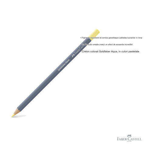 Creion colorat acuarela Faber-Castell Goldfaber galben crom pastel 406 pentru tehnici mixte [2]