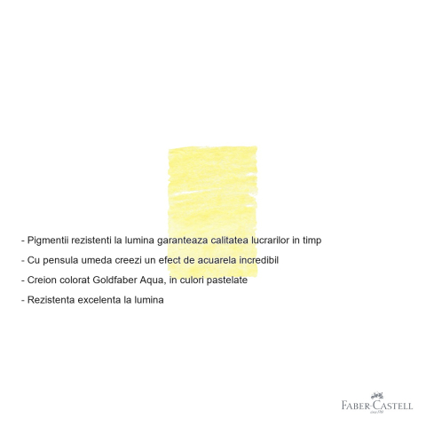 Creion colorat acuarela Faber-Castell Goldfaber galben crom pastel 406 pentru tehnici mixte [1]
