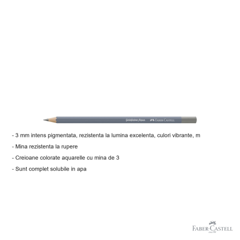 Creion colorat acuarela Faber-Castell Goldfaber, gri cald IV 273, mina 3.3mm, solubil in apa [1]