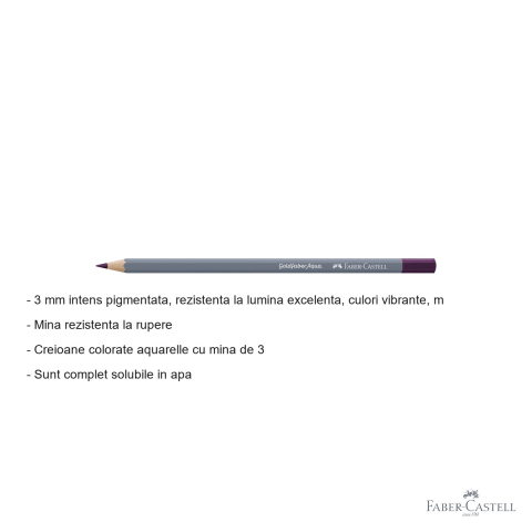 Creion colorat acuarela Faber-Castell Goldfaber, magenta 133, mina 3.3mm, solubil in apa [1]