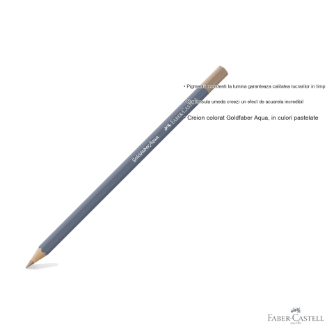 Creion colorat acuarela Faber-Castell Goldfaber maro umbra pastel 480, mina 3.3mm, pentru arta si grafica [2]