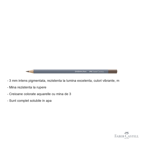 Creion colorat acuarela Faber-Castell Goldfaber maro Van Dyck 176, mina 3.3mm, solubil in apa [1]