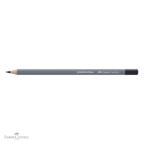 Creion colorat acuarela Faber-Castell Goldfaber negru, mina 3.3mm, solubil in apa [3]