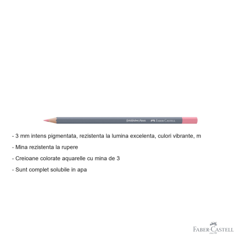Creion colorat acuarela Faber-Castell Goldfaber, nuanta flesh inchis 130, mina 3.3mm, pentru tehnici mixte [1]