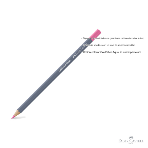 Creion colorat acuarela Faber-Castell Goldfaber rosu roib pastel 442, mina 3.3mm, pentru arta si ilustratie [2]