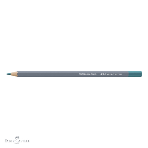 Creion colorat acuarela Faber-Castell Goldfaber turcoaz cobalt deschis 154, mina 3.3 mm, solubil in apa [3]
