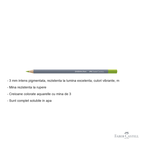 Creion colorat acuarela Faber-Castell Goldfaber verde de mai 170, mina 3.3mm, solubil in apa [1]