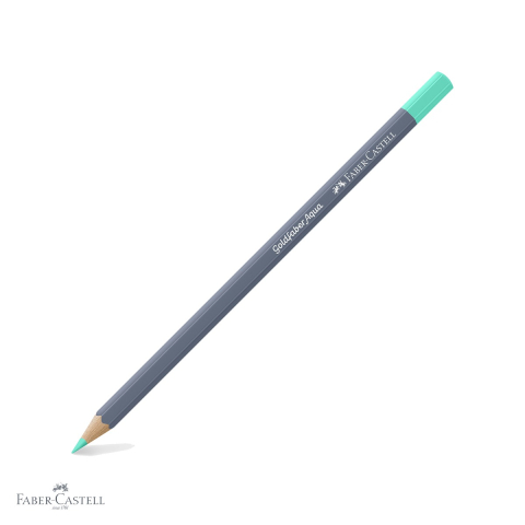 Creioane colorate - Creion colorat acuarela Faber-Castell Goldfaber verde phtalo pastel, mina 3.3mm, pentru tehnici mixte