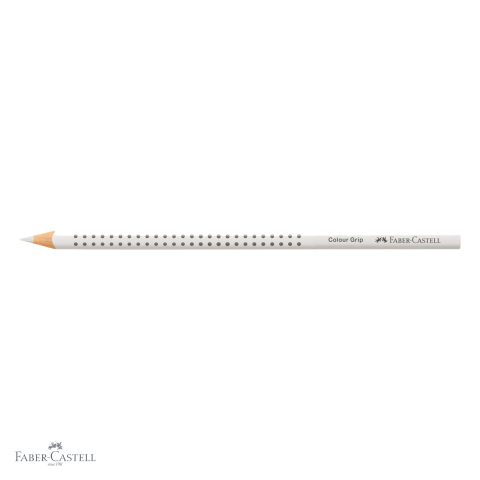 Creion colorat alb Faber-Castell Grip, forma triunghiulara ergonomica, pentru copii [3]