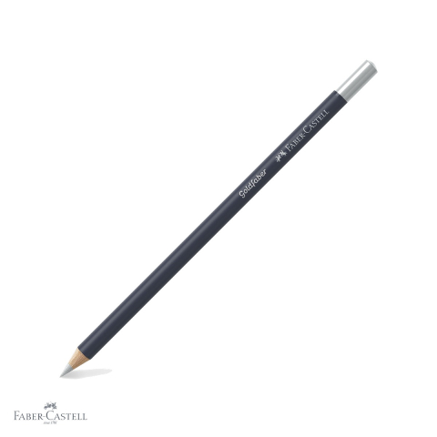 Creioane colorate permanente - Creion colorat argintiu Faber-Castell Goldfaber, mina 3.3 mm pigmentata intens, pentru desen si arta