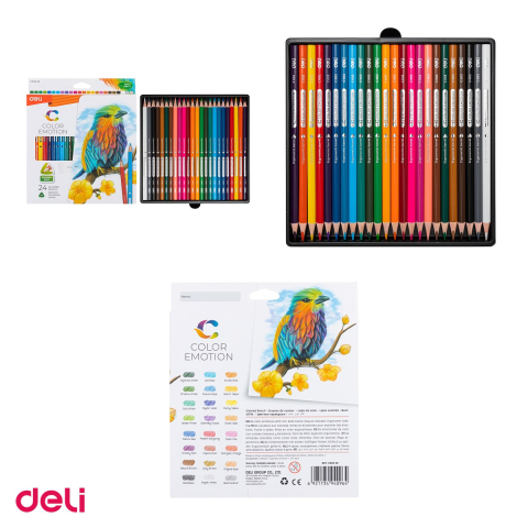 Creion colorat Deli Color Emotion, cu varf triunghiulare, creioane 24 culori [3]