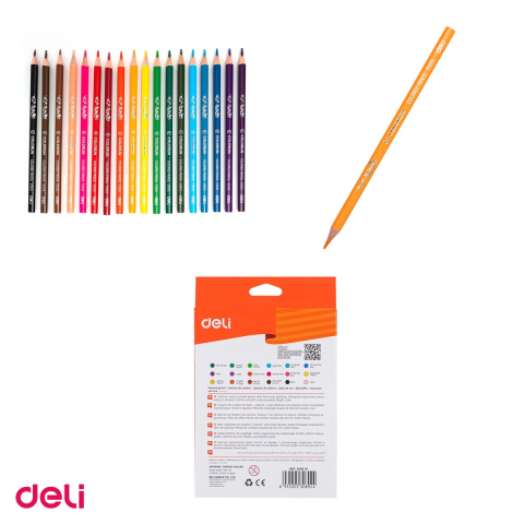 Creion colorat Deli, cu varf triunghiulare, creioane 18 culori colorun [3]