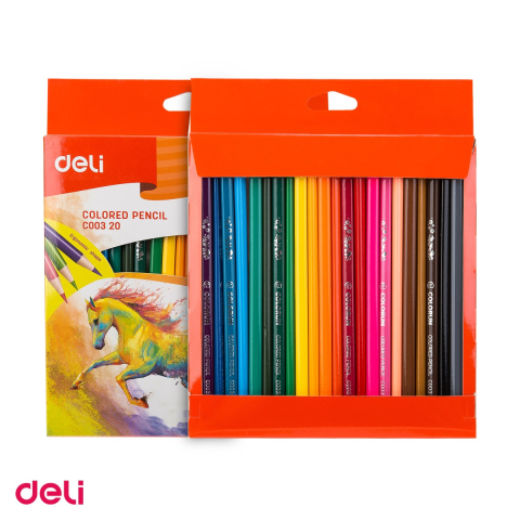 Creion colorat Deli, cu varf triunghiulare, creioane 24 culori colorun [4]