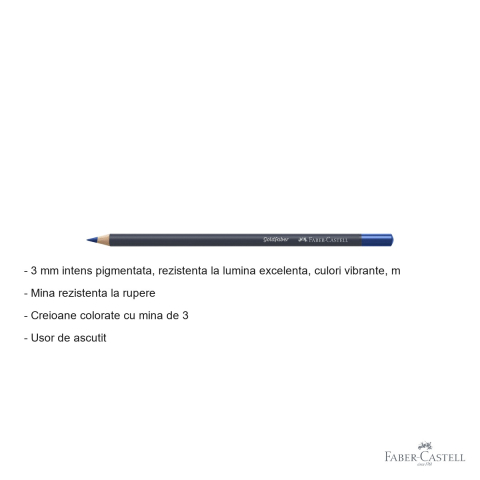 Creion colorat Faber-Castell Goldfaber, albastru helio rosiatic 151, mina pigmentata 3.3 mm, pentru desen si arta [1]
