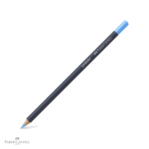 Creioane colorate permanente - Creion colorat Faber-Castell Goldfaber, bleu deschis 147, mina moale 3.3 mm, pentru desen si arta