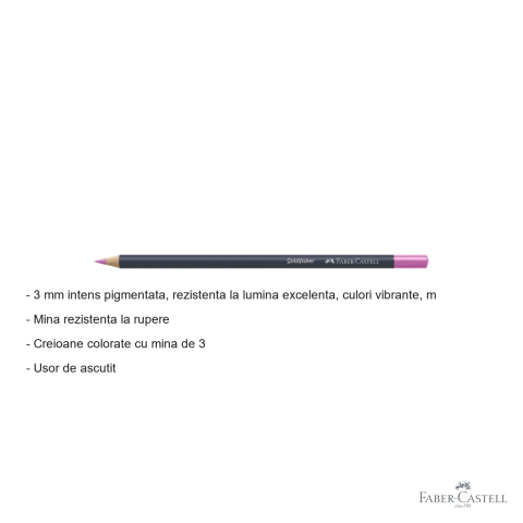 Creion colorat Faber-Castell Goldfaber, magenta deschis 119, mina moale intens pigmentata, pentru desen si arta [1]