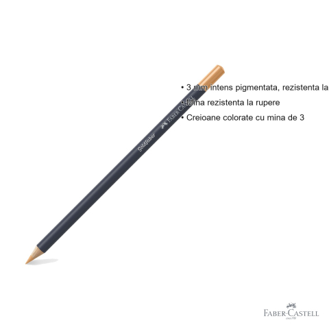 Creion colorat Faber-Castell Goldfaber, ocru ars 187, mina moale intens pigmentata, pentru desen si arta [2]