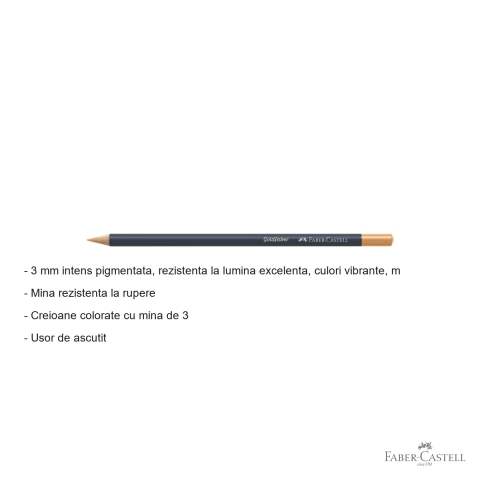 Creion colorat Faber-Castell Goldfaber, ocru ars 187, mina moale intens pigmentata, pentru desen si arta [1]