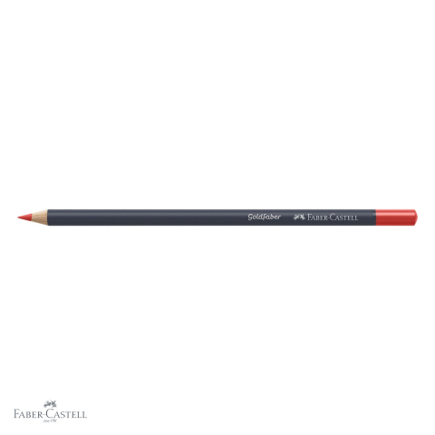 Creion colorat Faber-Castell Goldfaber, rosu scarlet 118, mina moale intens pigmentata, pentru arta si grafica [3]