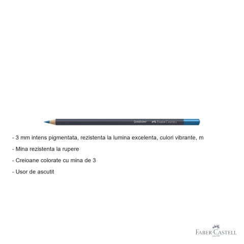 Creion colorat Faber-Castell Goldfaber, turcoaz cobalt 153, mina 3.3 mm, pentru desen si arta [1]