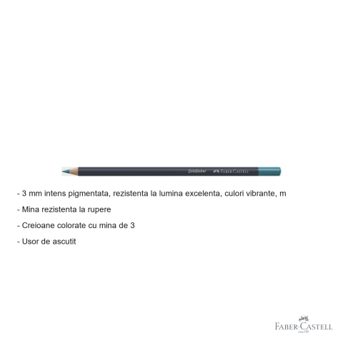 Creion colorat Faber-Castell Goldfaber, turcoaz cobalt deschis 154, mina pigmentata 3.3 mm, pentru desen si arta [1]