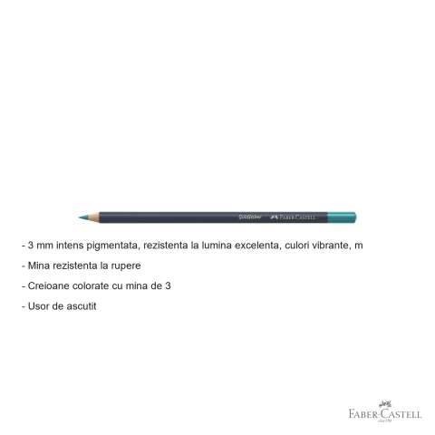 Creion colorat Faber-Castell Goldfaber, verde cobalt 156, mina pigmentata 3.3 mm, pentru desen si arta [1]