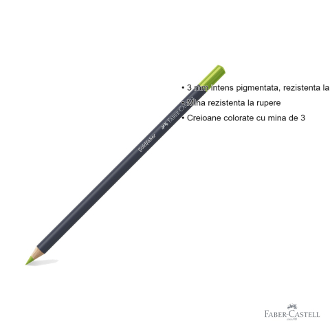 Creion colorat Faber-Castell Goldfaber, verde de mai 170, mina 3.3 mm intens pigmentata, pentru desen si arta [2]