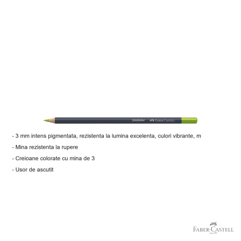 Creion colorat Faber-Castell Goldfaber, verde de mai 170, mina 3.3 mm intens pigmentata, pentru desen si arta [1]