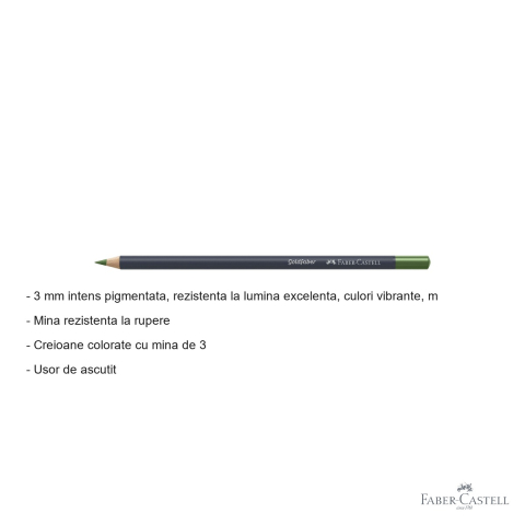 Creion colorat Faber-Castell Goldfaber, verde oliv 167, mina pigmentata 3.3 mm, pentru desen si arta [1]