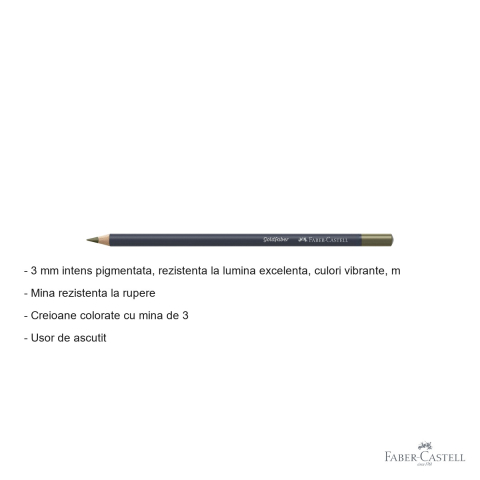 Creion colorat Faber-Castell Goldfaber, verde oliv galbui 173, mina pigmentata intens, pentru desen si arta [1]