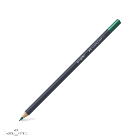 Creioane colorate permanente - Creion colorat Faber-Castell Goldfaber, verde phtalo 161, mina 3.3 mm pigmentata intens, pentru desen si arta