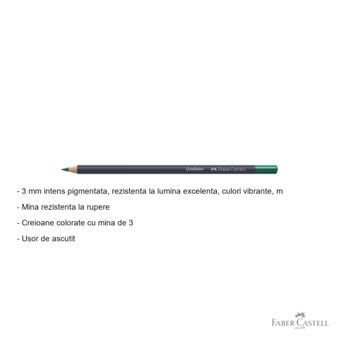 Creion colorat Faber-Castell Goldfaber, verde phtalo 161, mina 3.3 mm pigmentata intens, pentru desen si arta [1]