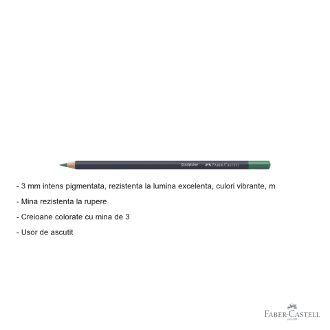 Creion colorat Faber-Castell Goldfaber, verde phtalo deschis 162, mina moale 3.3 mm, pentru desen artistic [1]