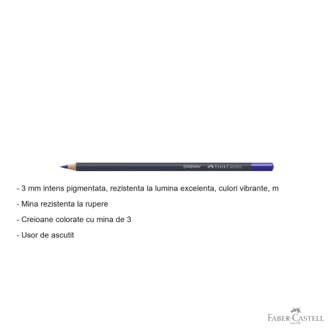 Creion colorat Faber-Castell Goldfaber, violet-albastru 137, mina 3.3 mm pigmentata intens, pentru desen si arta [1]
