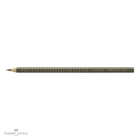 Creion colorat Faber-Castell Grip, culoare verde oliv galbui, forma triunghiulara ergonomica, pentru copii [3]