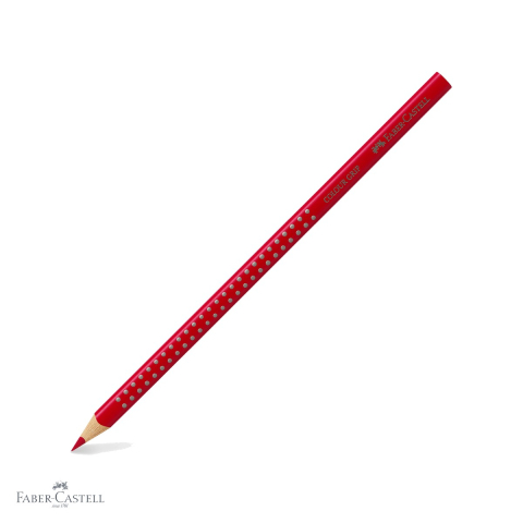 Birotica papetarie - Creion colorat Faber-Castell Grip, rosu intens, forma triunghiulara ergonomica, pentru copii