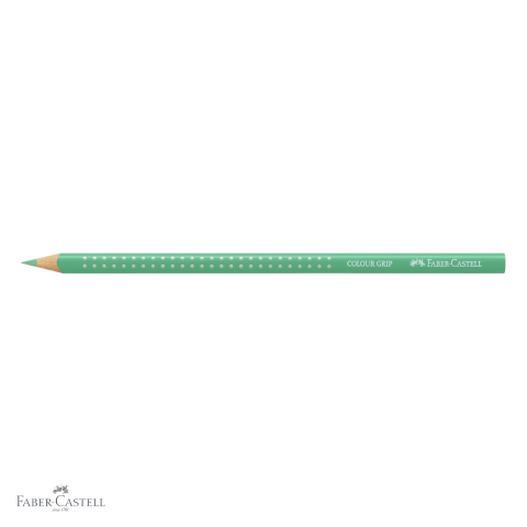 Creion colorat Faber-Castell Grip, verde phtalo deschis, forma triunghiulara ergonomica, pentru copii [3]